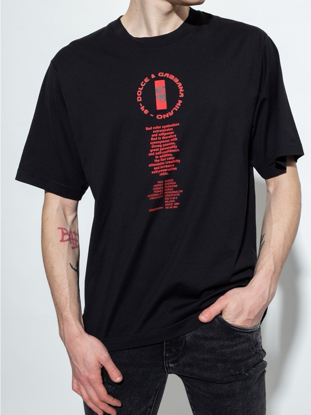 Dolce & Gabbana ♥️ Red Color Symbolizes Typography Print T-Shirt